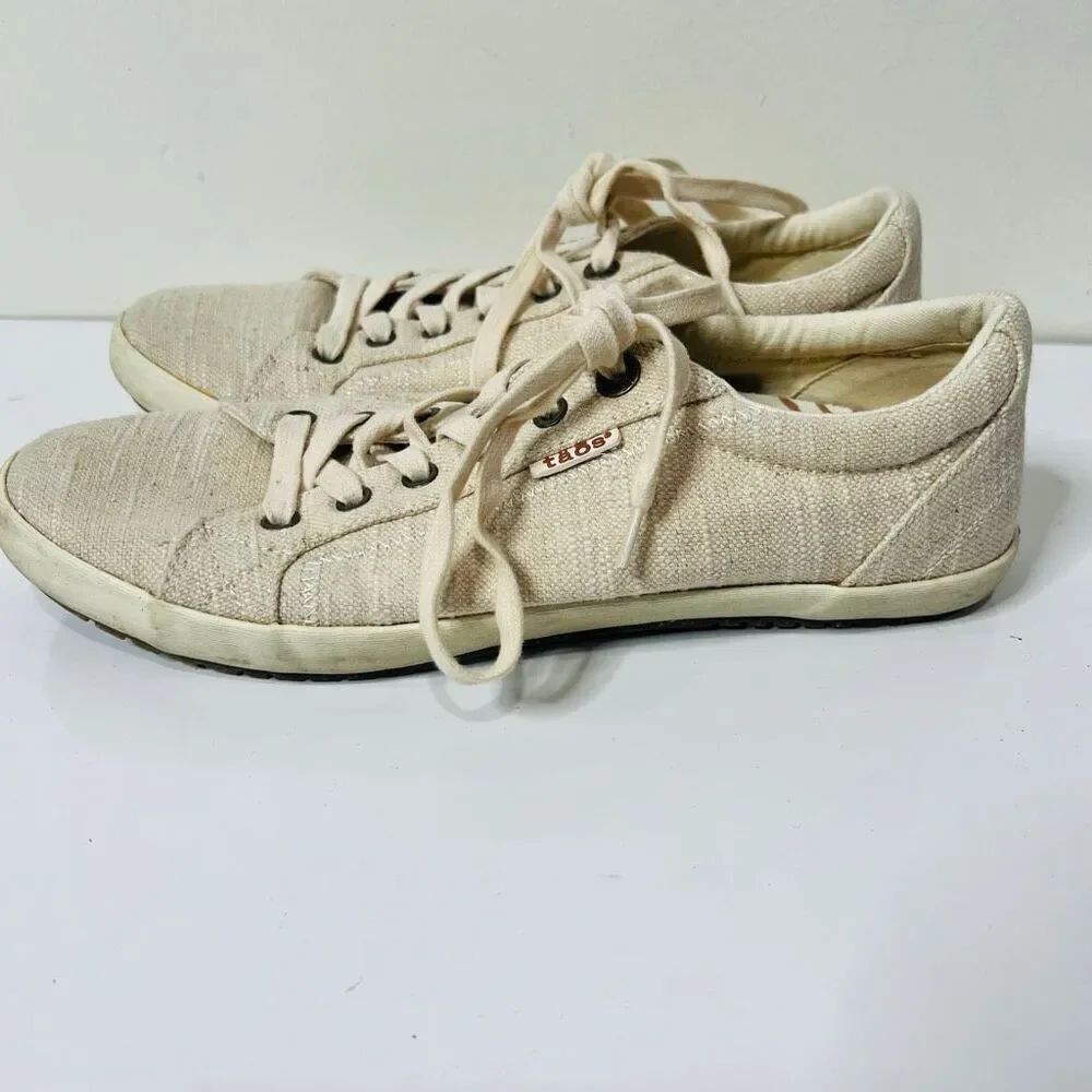 Taos Star Tan Neutral Woven Sneakers Comfort Sz 10.5